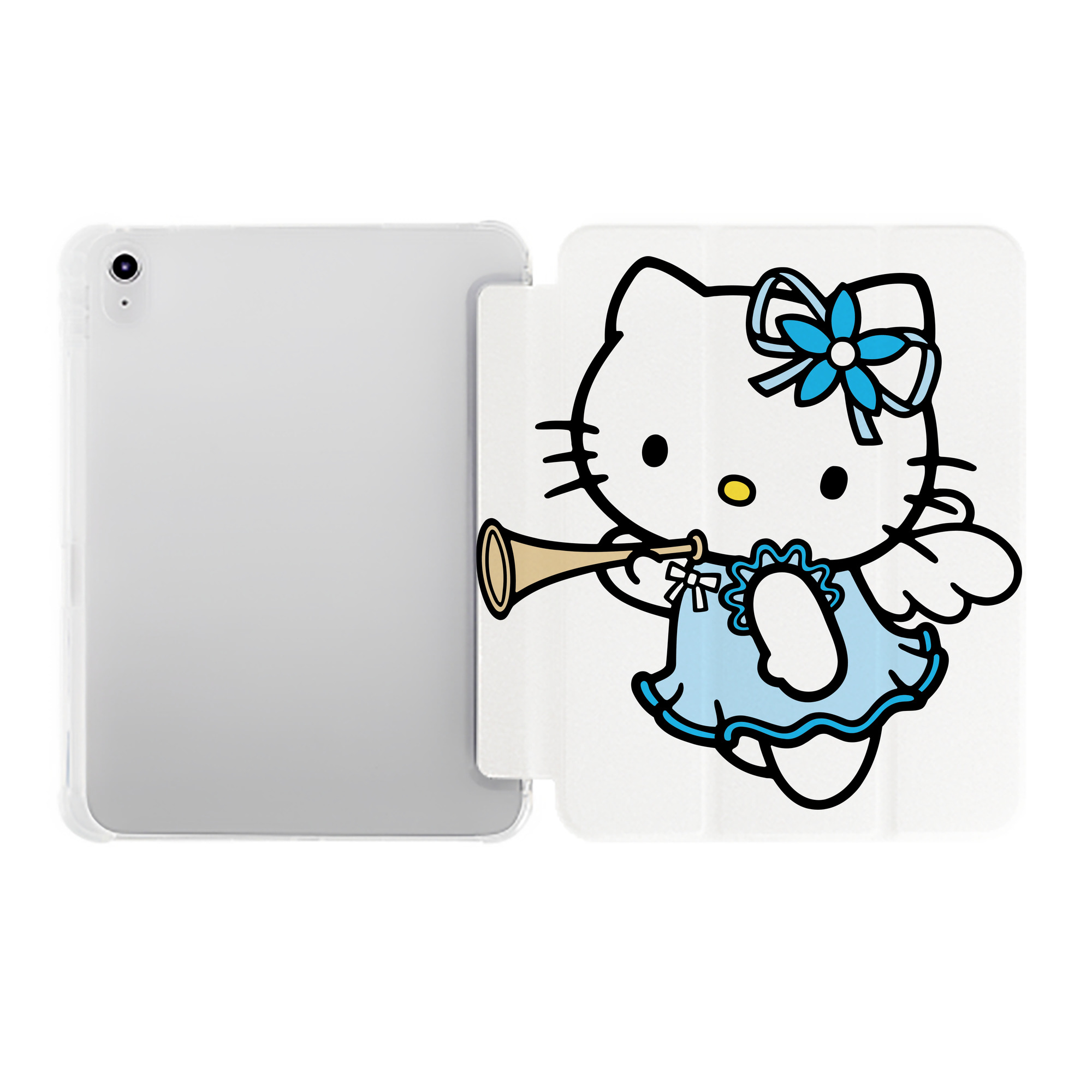 （画像用） Hello Kitty ハローキティ IPad ケース ペン収納付き 三つ折りスタンド PUレザー×シリコン 対応機種9.5/10.5/10.9インチ